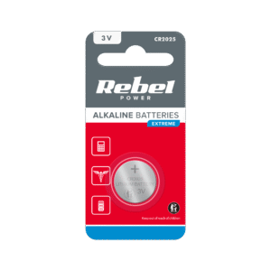 Rebel Alkaline Knoopcell Batterij - CR2025 - 3V - Blister van 1 stuks