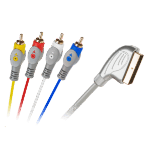 Cabletech SCART Kabel - SCART (m) naar 4x RCA (m) - AV Kabel - 1.5 meter - Zilver