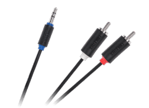 Cabletech Aux Kabel - Audio Kabel - 3.5mm Jack (m) naar L/R (RCA) (m) - 1 meter - Zwart