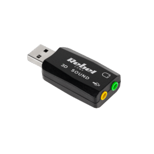 Rebel USB Geluidskaart - 3D & Virtual 5.1 Sound - Mic + Koptelefoon - Zwart