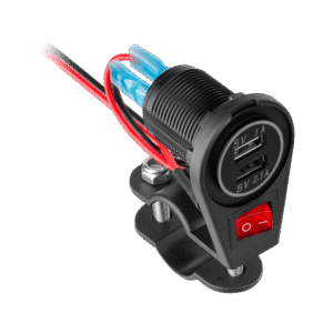 Peiying Basic USB Motorfietslader 12V - 1x USB-A  1A - 1x USB-A 2.1A - 10W - Zwart