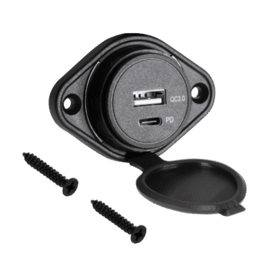 Peiying Basic USB+USB-C Autolader 12V - 1x USB-A - 1x USB-C - Quick Charge 3.0 - 18W - Zwart