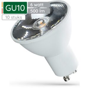 Spectrum LED Lamp GU10 230V 6W - 500 Lumen - 6000K Koud wit - Helder daglicht - Energiezuinig - 10 stuks