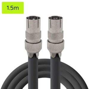 Coaxkabel TV 1.5 meter - Rechte Male naar Rechte Female - Zwart - Stoorsignaalvrij - Geschikt voor Buiten - Handgemaakt