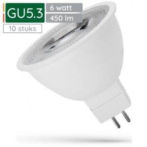 Spectrum LED Lamp GU5.3 12V 6W - 450 Lumen - 3000K Warm wit - Gezellig licht - Energiezuinig - 10 stuks