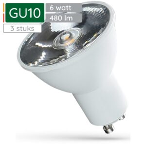 Spectrum LED Lamp GU10 230V 6W - 480 Lumen - 4000K Neutraal Wit - Natuurlijk licht - Energiezuinig - 3 stuks