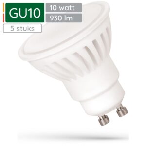 Spectrum LED Lamp GU10 230V 10W - 930 Lumen - 6000K Koud wit - Helder daglicht - Energiezuinig - 5 stuks