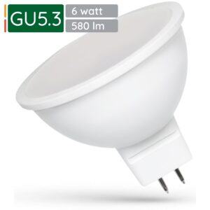 Spectrum LED Lamp GU5.3 6W - 12V - 580 Lumen - 3000K Warm Wit - Gezellig licht - Energiezuinig - 1 stuks