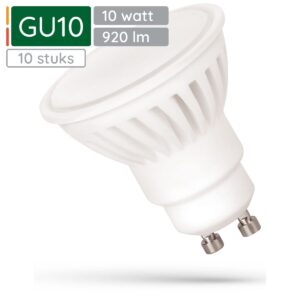 Spectrum LED Lamp GU10 10W - 230V - 920 Lumen - 4000K Neutraal Wit - Natuurlijk licht - Energiezuinig - 10 stuks
