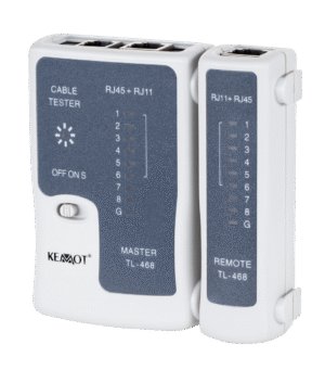 Kemot Kabeltester - Netwerktester - RJ45/RJ11/RJ12 - TL-468 - Grijs