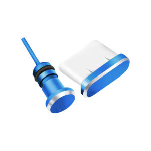 Stofplug USB-C & 3.5mm Jack poort - Metaal - Geschikt voor Smartphone/Tablet/Laptop - Blauw