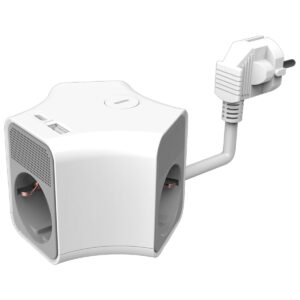 Technik Stekkerdoos Cube met USB 1.4 Meter - 3-Voudig - USB C - USB A - Wit - 3 Stuks