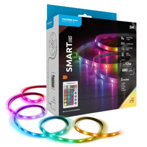 Modee Smart LED Strip met Afstandsbediening 5 meter - 12W - Lichtstrip Zelfklevend - RGB en Warm Wit - 5 Stuks