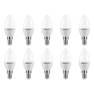 Asalite LED Lamp C37 E14 Fitting - 4W = 30W - 350 Lumen - 4000K Neutraal Wit Licht - Niet Dimbaar - 220-240V - Energiezuinig - 10 stuks