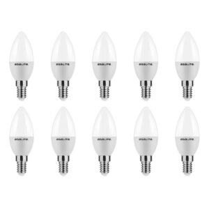 Asalite LED Lamp C37 E14 Fitting - 6W = 40W - 510 Lumen - 4000K Neutraal Wit Licht - Niet Dimbaar - 220-240V - Energiezuinig - Kaarslamp LED - 10 stuks