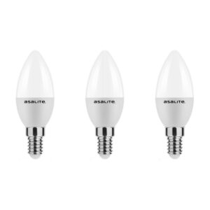Asalite LED Lamp C37 E14 Fitting - 6W = 40W - 510 Lumen - 6500K Koud Wit Daglicht - Niet Dimbaar - 220-240V - 3 stuks