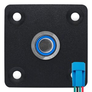 ProRide Metalen drukschakelaar Inbouwpaneel 12V ON-OFF - 12mm - met Aansluitkabel - 12V/24V - LED indicatie Blauw