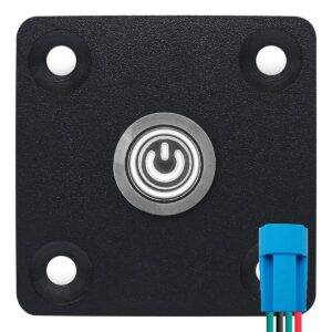 ProRide Metalen drukschakelaar Inbouwpaneel 12V ON-OFF - 12mm - met Aansluitkabel - 12V/24V - LED indicatie Wit