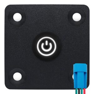 ProRide Metalen Pulsschakelaar Inbouwpaneel 220V OFF-(ON) - 12mm - met Aansluitkabel - Spatwaterdicht - LED indicatie Wit