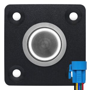 ProRide Metalen Pulsschakelaar Inbouwpaneel 12V OFF-(ON) - 19mm - met Aansluitkabel - Spatwaterdicht - 12V/24V - LED indicatie Wit