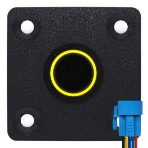 ProRide Metalen drukschakelaar Inbouwpaneel 12V ON-OFF - 16mm - met Aansluitkabel - 12V/24V - LED indicatie Geel