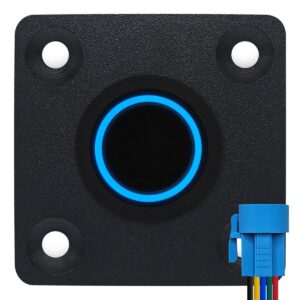 ProRide Metalen Pulsschakelaar Inbouwpaneel 220V OFF-(ON) - 19mm - met Aansluitkabel - Spatwaterdicht - LED indicatie Blauw