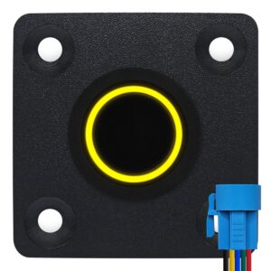 ProRide Metalen drukschakelaar Inbouwpaneel 220V ON-OFF - 19mm - met Aansluitkabel - LED indicatie Geel