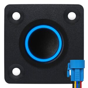 ProRide Metalen drukschakelaar Inbouwpaneel 220V ON-OFF - 22mm - met Aansluitkabel - LED indicatie Blauw