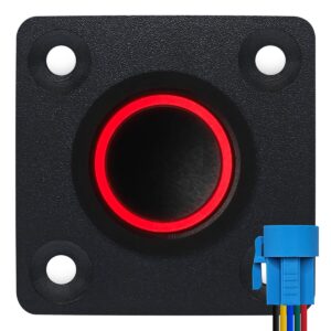 ProRide Metalen drukschakelaar Inbouwpaneel 220V ON-OFF - 22mm - met Aansluitkabel - LED indicatie Rood