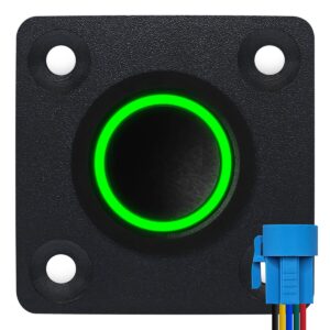 ProRide Metalen drukschakelaar Inbouwpaneel 220V ON-OFF - 22mm - met Aansluitkabel - LED indicatie Groen