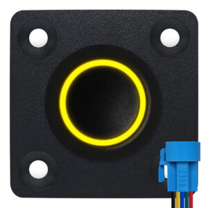 ProRide Metalen drukschakelaar Inbouwpaneel 220V ON-OFF - 22mm - met Aansluitkabel - LED indicatie Geel