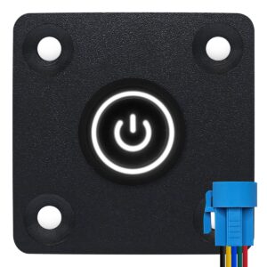 ProRide Metalen Pulsschakelaar Inbouwpaneel 220V OFF-(ON) - 16mm - met Aansluitkabel - Spatwaterdicht - LED indicatie Wit