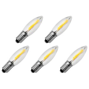 Reserve Kerstlampjes E10 LED Filament - 5 stuks - 10-55V - 0.2W - Warm Wit Licht - 2200K - Helder