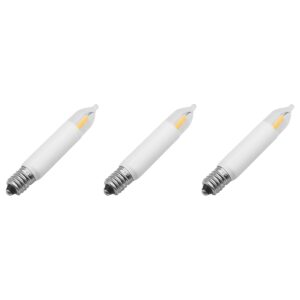 Reserve Kerstlampjes E10 LED Filament Kaars - 3 stuks - 10-55V - 0.2W - 2200K - 6.5cm - Warm Wit Licht