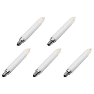 Reserve Kerstlampjes E10 LED Filament Kaars - 5 stuks - 10-55V - 0.2W - 2200K - 10.5cm - Warm wit licht