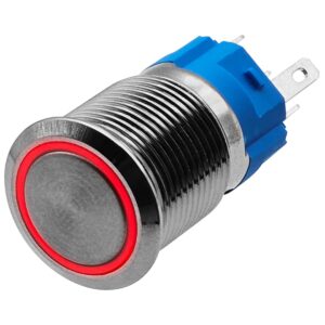 ProRide Metalen Drukschakelaar 220V ON-OFF - 16mm - Aan/uit schakelaar - Spatwaterdicht - LED Indicatie Rood