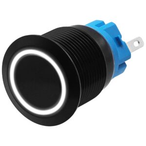 ProRide Metalen Drukschakelaar 12V ON-OFF - 19mm - Aan/uit schakelaar - Spatwaterdicht - 12V/24V - LED Indicatie Wit