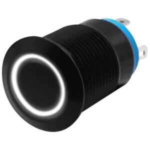 ProRide Metalen Drukschakelaar 220V ON-OFF - 12mm - Aan/uit schakelaar - Spatwaterdicht - LED Indicatie Wit