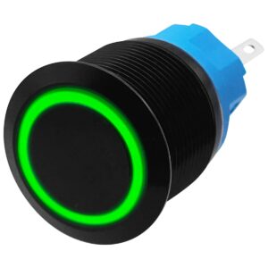 ProRide Metalen Drukschakelaar 220V ON-OFF - 22mm - Aan/uit schakelaar - Spatwaterdicht - LED Indicatie Groen