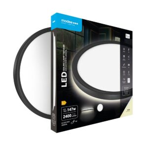 Modee Plafondlamp LED - ø 29.3cm - 18W - Plafonnière - Neutraal Wit Licht - Rond - Zwart - 2 Stuks