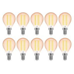 Modee E14 LED Lamp 4W - 360lm - 1800K - Warm Wit - LED Filament Amber Globe Mini P45 - Vervangt 33W Halogeen Gloeilamp - 10 stuks