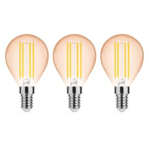 Modee E14 LED Lamp 4W - 360lm - 1800K - Warm Wit - LED Filament Amber Globe Mini P45 - Vervangt 33W Halogeen Gloeilamp - 3 stuks