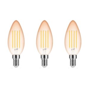 Modee E14 LED Lamp 4W - 360lm - 1800K - Warm Wit - LED Filament Amber Kaarslamp B35 - Vervangt 33W Halogeen Gloeilamp - 3 stuks