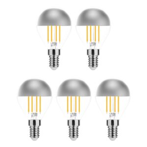 Modee E14 LED Lamp 4W - 400lm - 2700K - Warm Wit - LED Filament Globe Mini P45 Kopspiegellamp - Vervangt 40W Halogeen Gloeilamp - 5 stuks