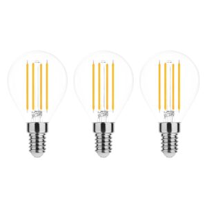Modee E14 LED Lamp 4W - 470lm - 2700K - Warm Wit - LED Filament Globe Mini P45 - Vervangt 40W Halogeen Gloeilamp - 3 stuks