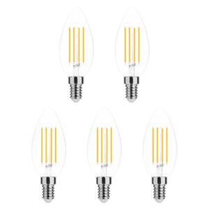 Modee E14 LED Lamp 4W - 470lm - 2700K - Warm Wit - LED Filament Kaarslamp B35 - Vervangt 40W Halogeen Gloeilamp - 5 stuks