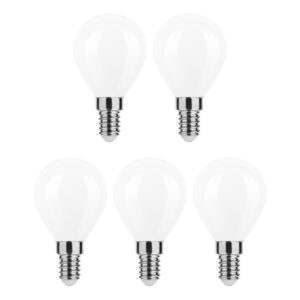 Modee E14 LED Lamp 4W - 470lm - 2700K - Warm Wit - LED Filament Melkglas Globe Mini P45 - Vervangt 40W Halogeen Gloeilamp - 5 stuks