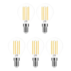 Modee E14 LED Lamp 4W - 470lm - 4000K - Neutraal Wit - LED Filament Globe Mini P45 - Vervangt 40W Halogeen Gloeilamp - 5 stuks