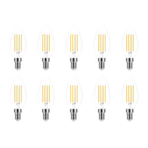 Modee E14 LED Lamp Dimbaar 7W - 806lm - 4000K - Neutraal Wit - LED Filament Kaarslamp B35 - Vervangt 50W Halogeen Gloeilamp - 10 stuks