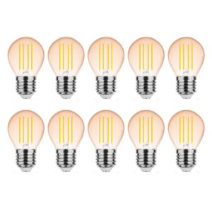 Modee E27 LED Lamp 4W - 320lm - 1800K - Warm Wit - LED Filament Amber Globe Mini P45 - Vervangt 28W Halogeen Gloeilamp - 10 stuks